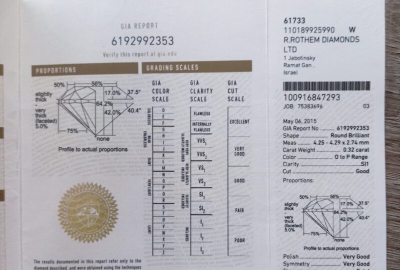 Brillant Diamant 0,32 Karat – Bild 3