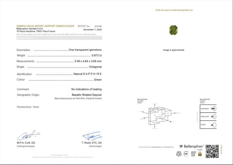 Exquisiter Grüner Saphir 0,87 Karat – Bild 2