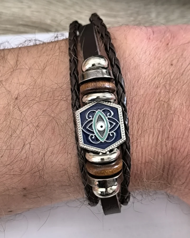 Herren Nazar Lederarmband - Schutz & Stil – Bild 2