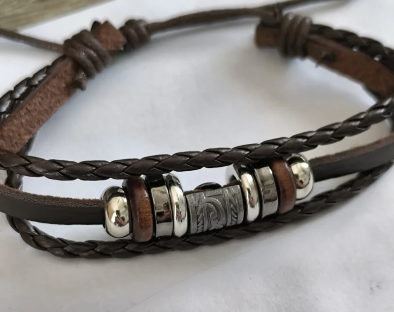 Boho Herren Lederarmband "Welle"